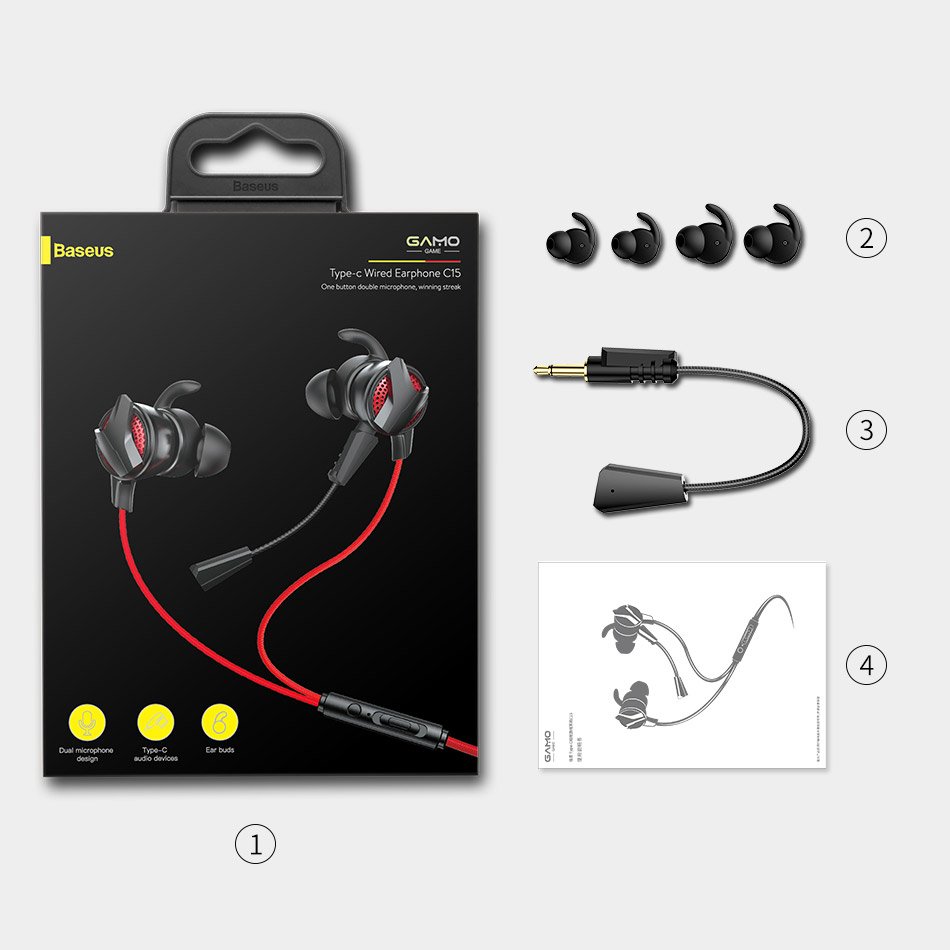 Baseus Gamo C15 In Ear Type C Earphones NGC15 91